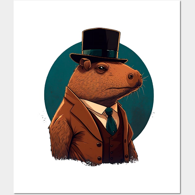 Elegant Capybara Wall Art by Zombiscuit